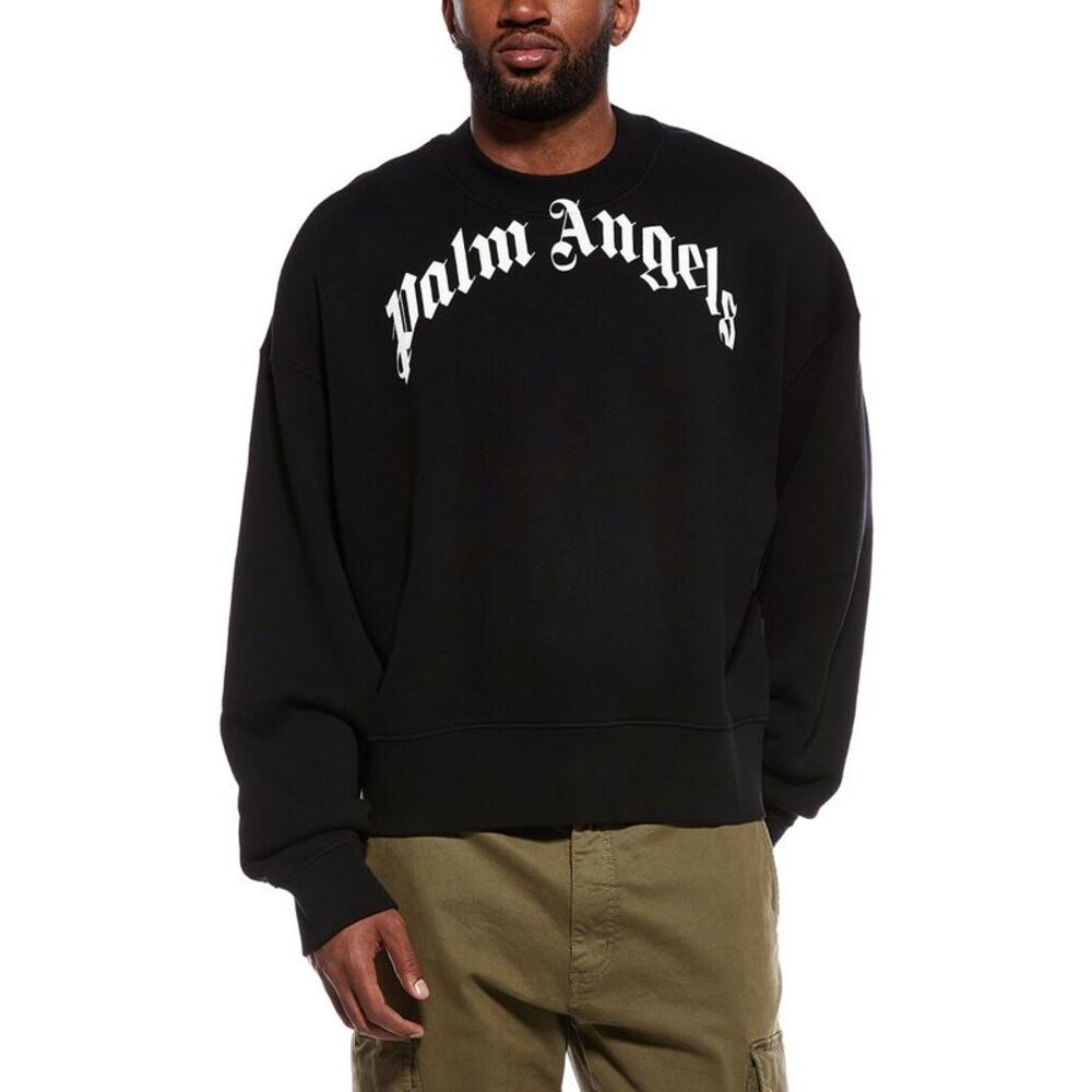Palm Angels Mens  Crewneck Sweatshirt, Black